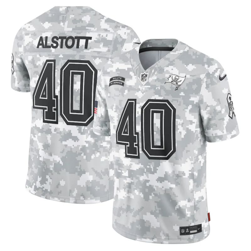 Men Tampa Bay Buccaneers #40 Alstott Nike Arctic Camo 2024 Salute to Service Limited NFL Jersey